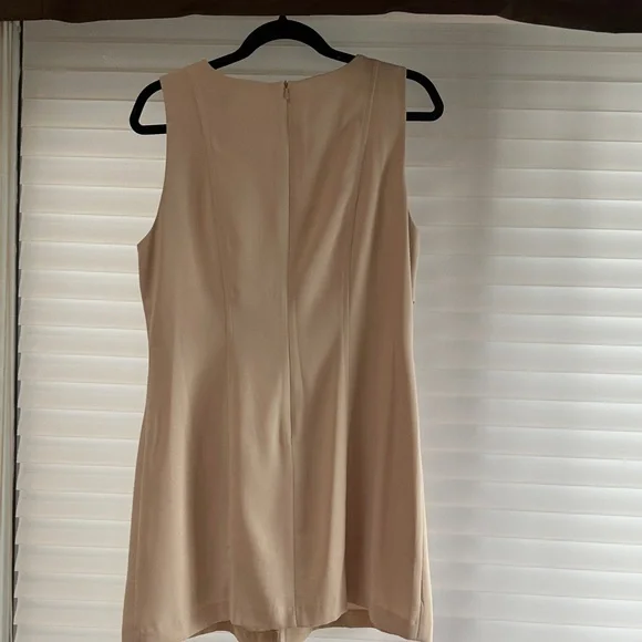 Elegant Beige Sleeveless Dress - Picture 3 of 3